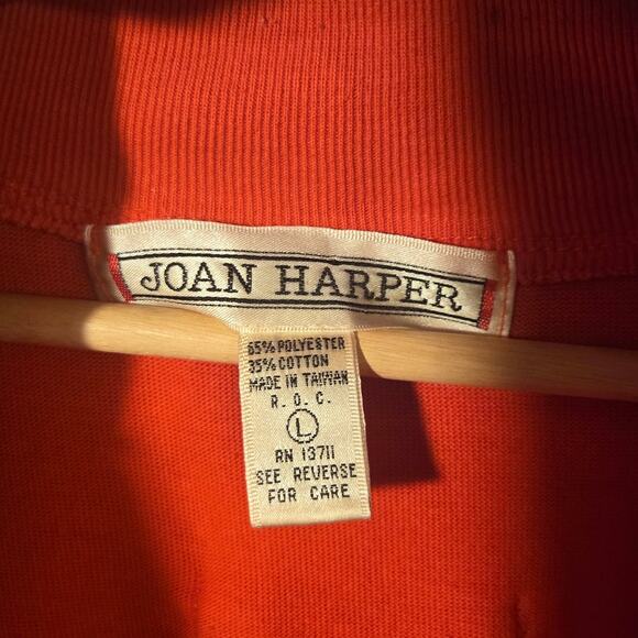 Vintage Joan Harper Mock Neck Top – Size L | Bold Red [0393] - Picture 5 of 7
